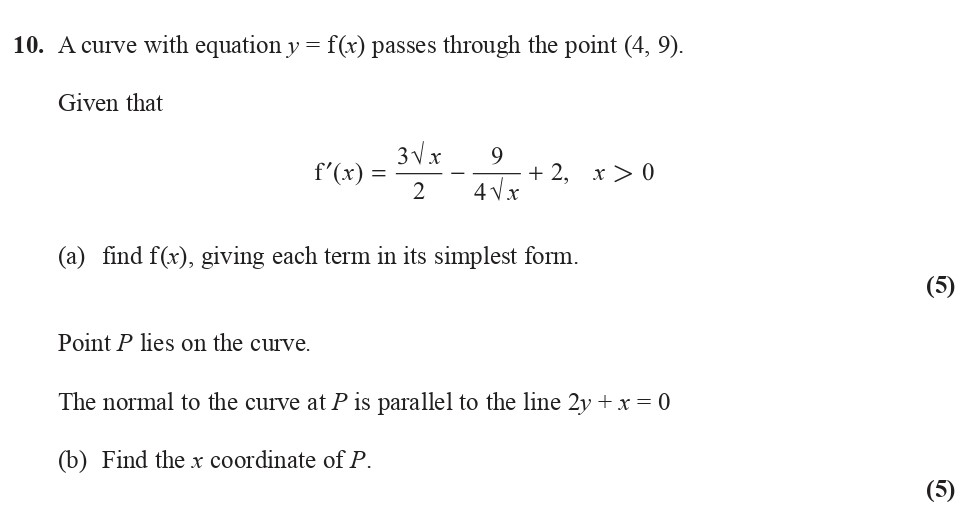 10.-A-curve-with-equation-y-=-f(x)-passes-through-the-point-(4,-9)-Edexcel-A-Level Maths Pure-Question 2-2014-Paper 1.png